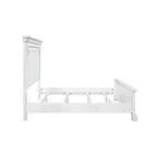 Clara Wood Panel Bed, White Mist