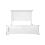 Clara Wood Panel Bed, White Mist
