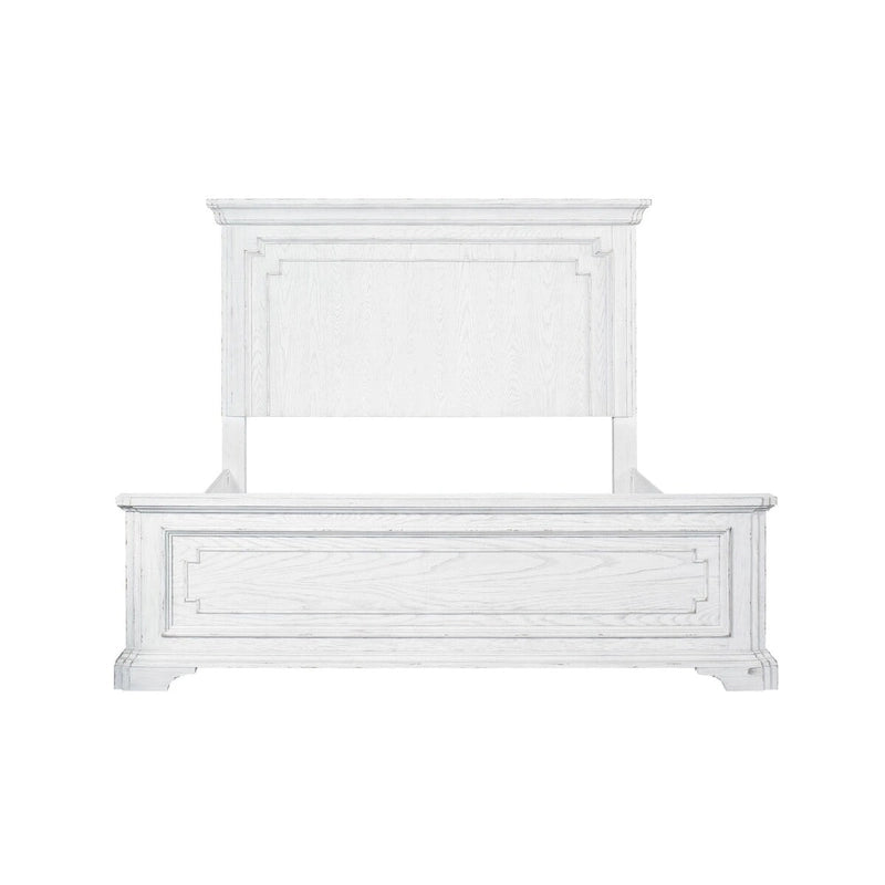 Clara Wood Panel Bed, White Mist