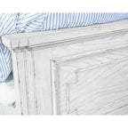 Clara Wood Panel Bed, White Mist