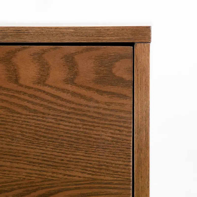 Beau Midcentury Walnut 5-Drawer Chest with Interlocking Drawers