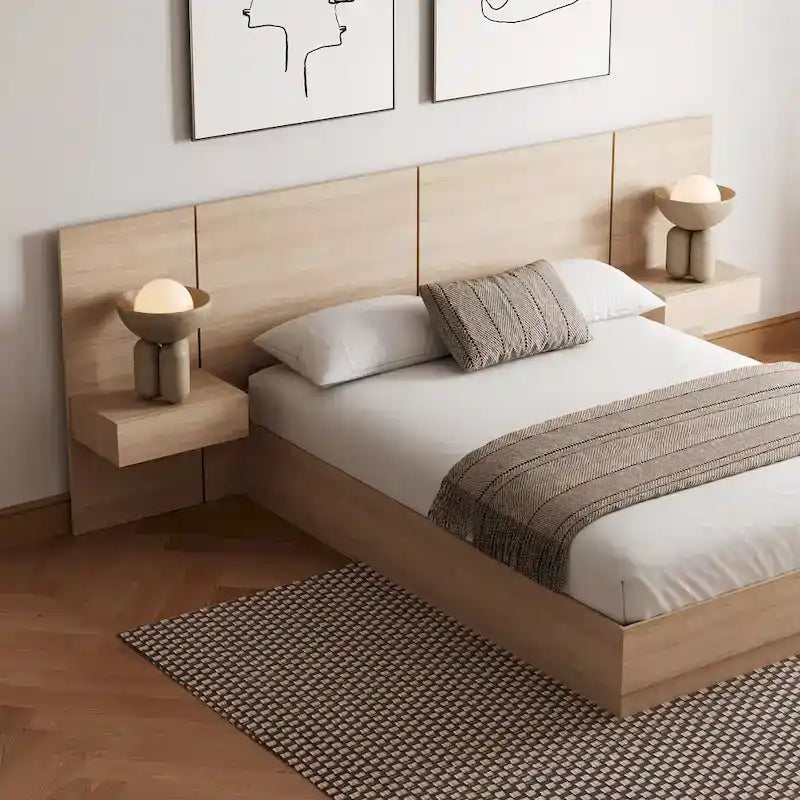 Milano 4-Piece Bedroom Set with Floating Nightstand Extension Panel