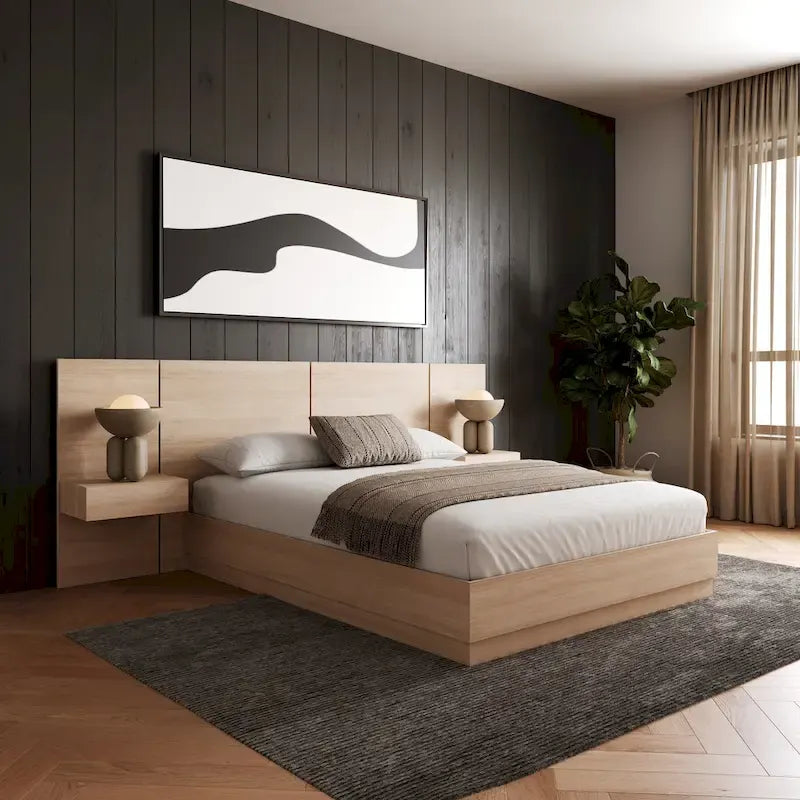 Milano 4-Piece Bedroom Set with Floating Nightstand Extension Panel
