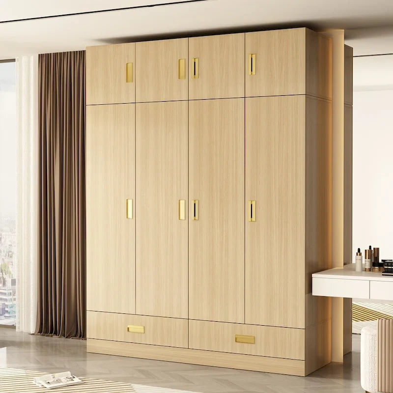 Large Wardrobe w/Optional Top Cabinet Bedroom Accent Closet Cabinet