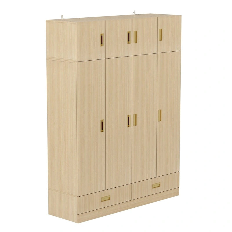 Large Wardrobe w/Optional Top Cabinet Bedroom Accent Closet Cabinet