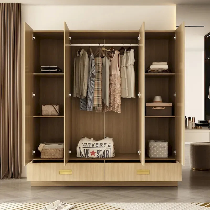 Large Wardrobe w/Optional Top Cabinet Bedroom Accent Closet Cabinet