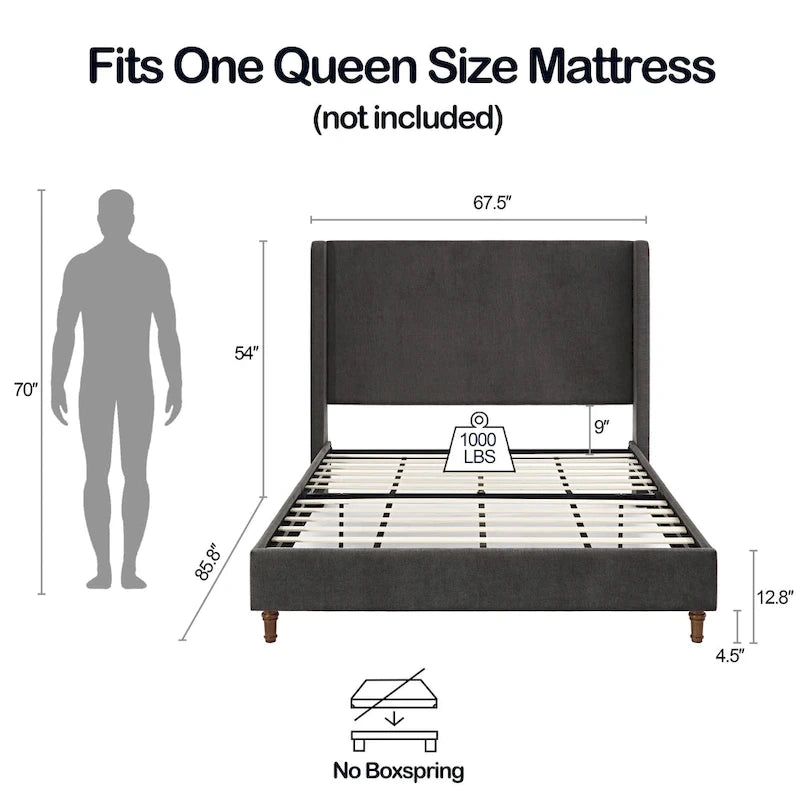 Harper Tall Headboard Upholstered Bed