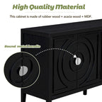 Retro Sideboard with Circular Groove Design
