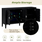 Retro Sideboard with Circular Groove Design