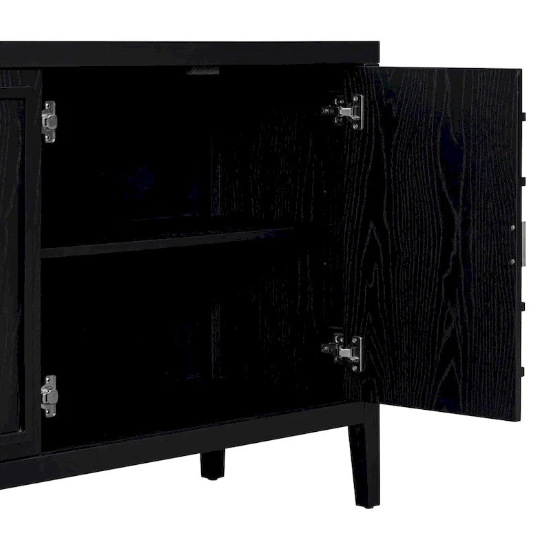 Retro Sideboard with Circular Groove Design