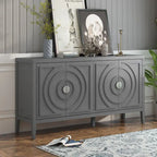 Retro Sideboard with Circular Groove Design