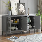 Retro Sideboard with Circular Groove Design
