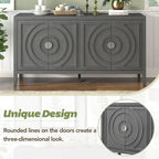 Retro Sideboard with Circular Groove Design