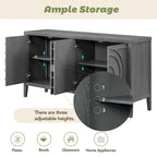 Retro Sideboard with Circular Groove Design