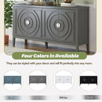 Retro Sideboard with Circular Groove Design