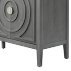 Retro Sideboard with Circular Groove Design