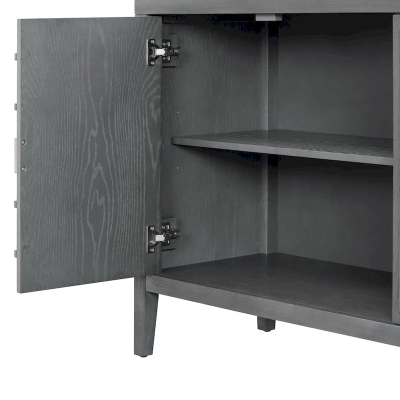 Retro Sideboard with Circular Groove Design
