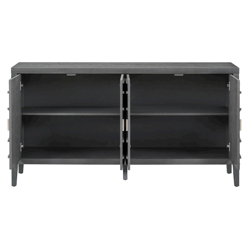 Retro Sideboard with Circular Groove Design