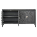 Retro Sideboard with Circular Groove Design