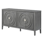 Retro Sideboard with Circular Groove Design