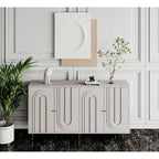 Modern Lacquered 4 Door Wooden Cabinet