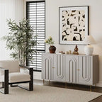 Modern Lacquered 4 Door Wooden Cabinet
