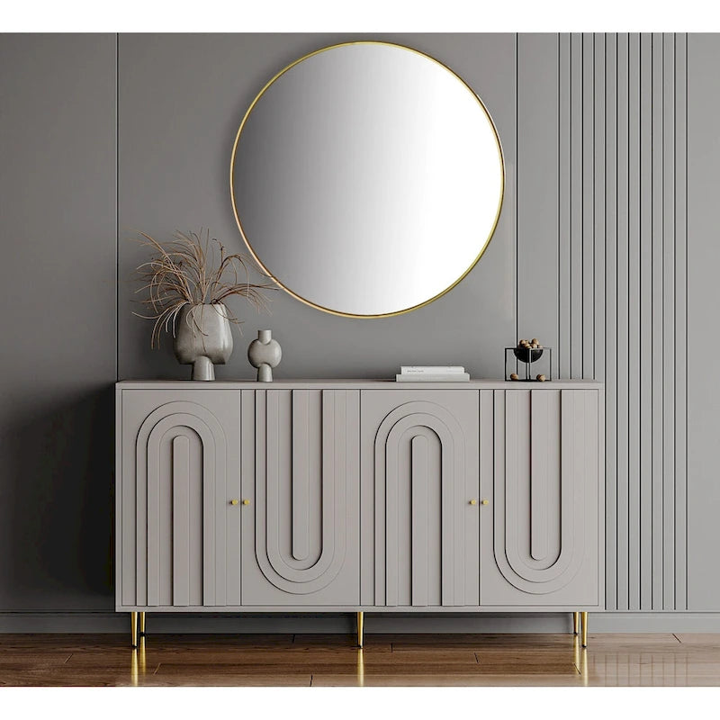 Modern Lacquered 4 Door Wooden Cabinet