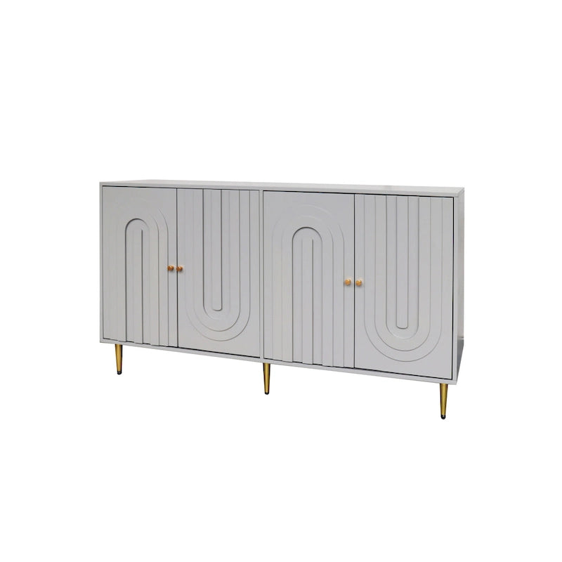 Modern Lacquered 4 Door Wooden Cabinet
