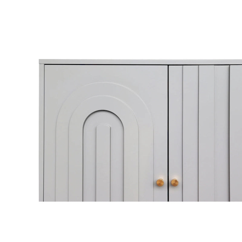 Modern Lacquered 4 Door Wooden Cabinet