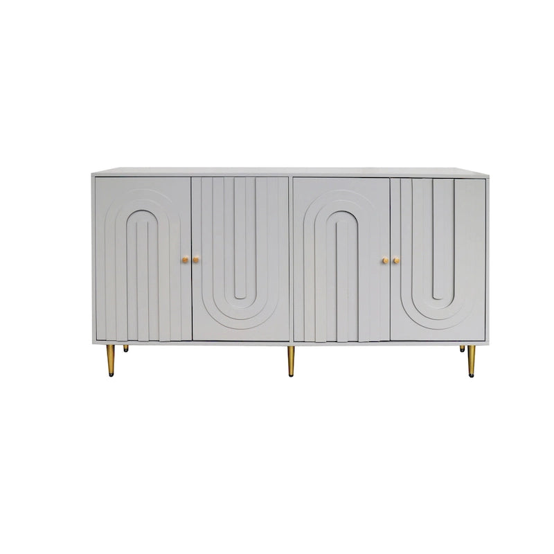 Modern Lacquered 4 Door Wooden Cabinet