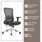 Cotton Office Chair with Mesh Mid-Back Adorit Series by