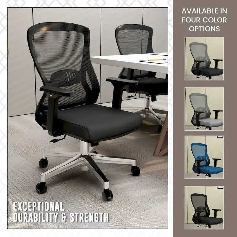 Cotton Office Chair with Mesh Mid-Back Adorit Series by