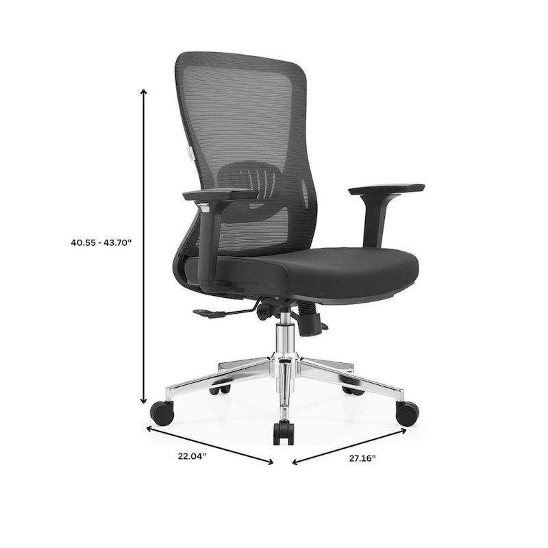 Cotton Office Chair with Mesh Mid-Back Adorit Series by LeisureMod