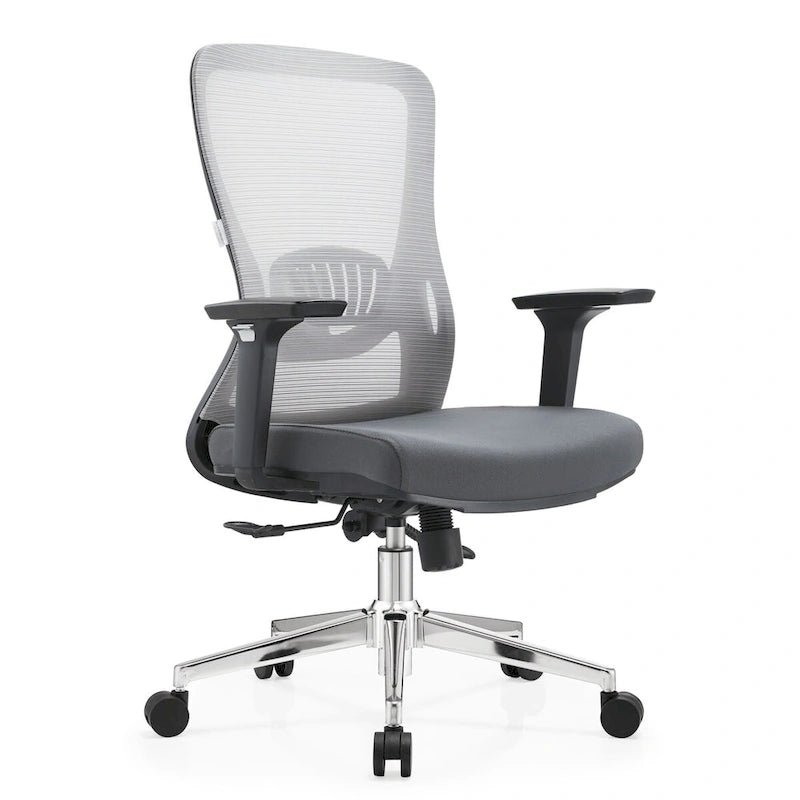 Cotton Office Chair with Mesh Mid-Back Adorit Series by LeisureMod