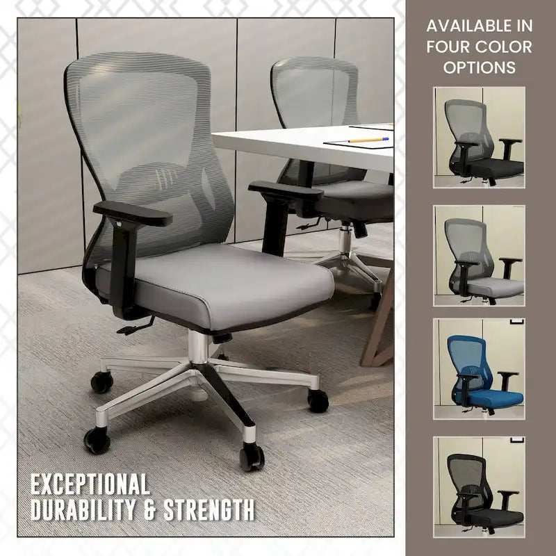 Cotton Office Chair with Mesh Mid-Back Adorit Series by