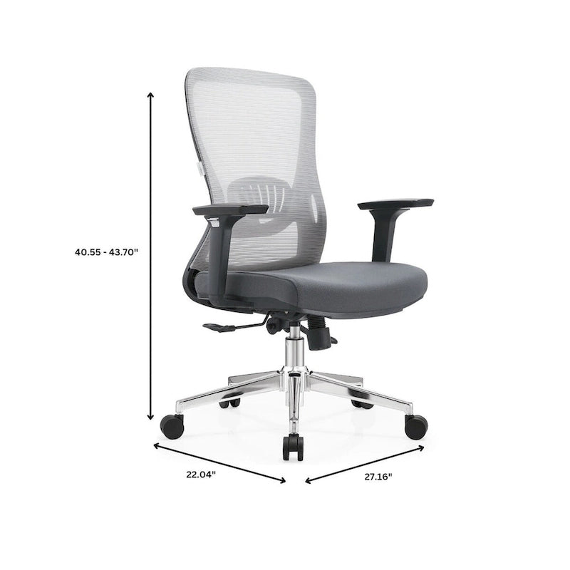 Cotton Office Chair with Mesh Mid-Back Adorit Series by