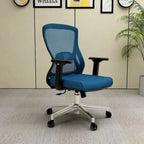 Cotton Office Chair with Mesh Mid-Back Adorit Series by LeisureMod