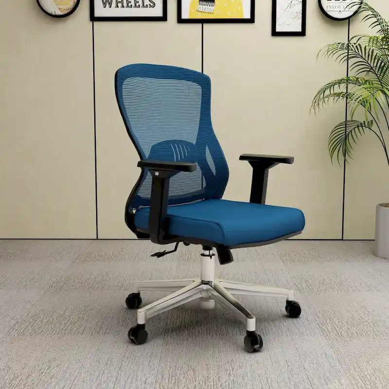 Cotton Office Chair with Mesh Mid-Back Adorit Series by