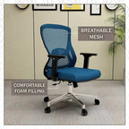 Cotton Office Chair with Mesh Mid-Back Adorit Series by