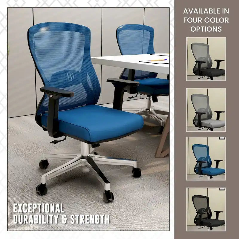 Cotton Office Chair with Mesh Mid-Back Adorit Series by