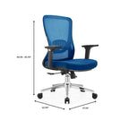 Cotton Office Chair with Mesh Mid-Back Adorit Series by LeisureMod