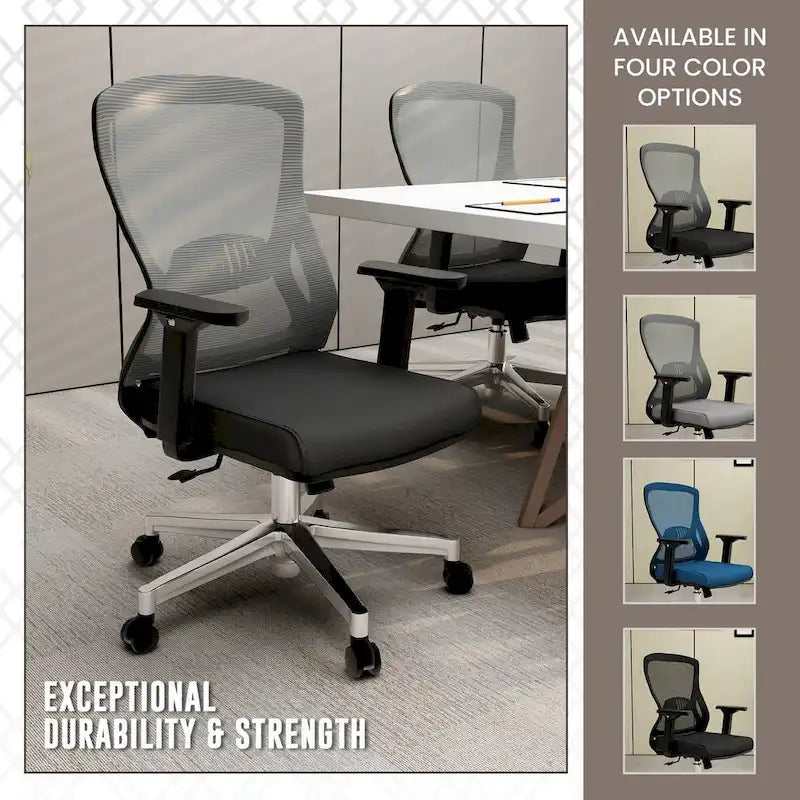 Cotton Office Chair with Mesh Mid-Back Adorit Series by