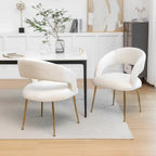 SEYNAR Mid Century Modern Velvet Upolstered Open-Back Dining Chair Set of 2