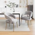 SEYNAR Mid Century Modern Velvet Upolstered Open-Back Dining Chair Set of 2