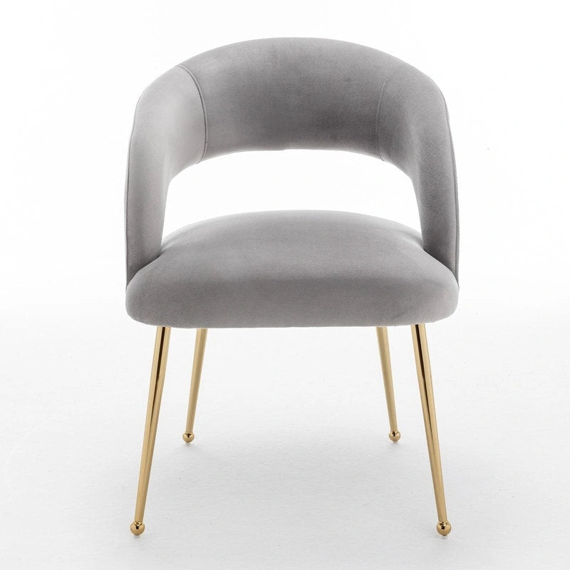 SEYNAR Mid Century Modern Velvet Upolstered Open-Back Dining Chair Set of 2
