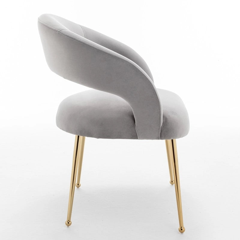 SEYNAR Mid Century Modern Velvet Upolstered Open-Back Dining Chair Set of 2