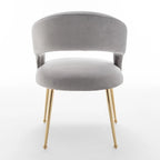 SEYNAR Mid Century Modern Velvet Upolstered Open-Back Dining Chair Set of 2