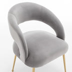 SEYNAR Mid Century Modern Velvet Upolstered Open-Back Dining Chair Set of 2