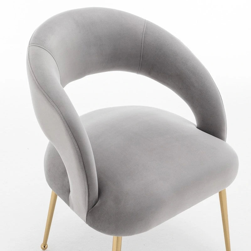 SEYNAR Mid Century Modern Velvet Upolstered Open-Back Dining Chair Set of 2