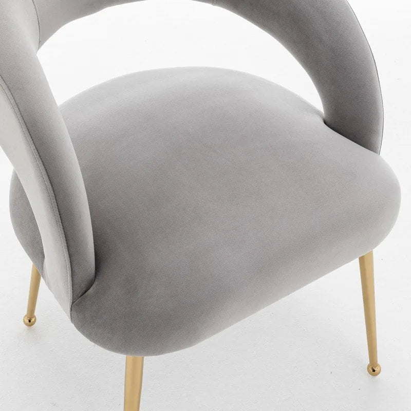 SEYNAR Mid Century Modern Velvet Upolstered Open-Back Dining Chair Set of 2